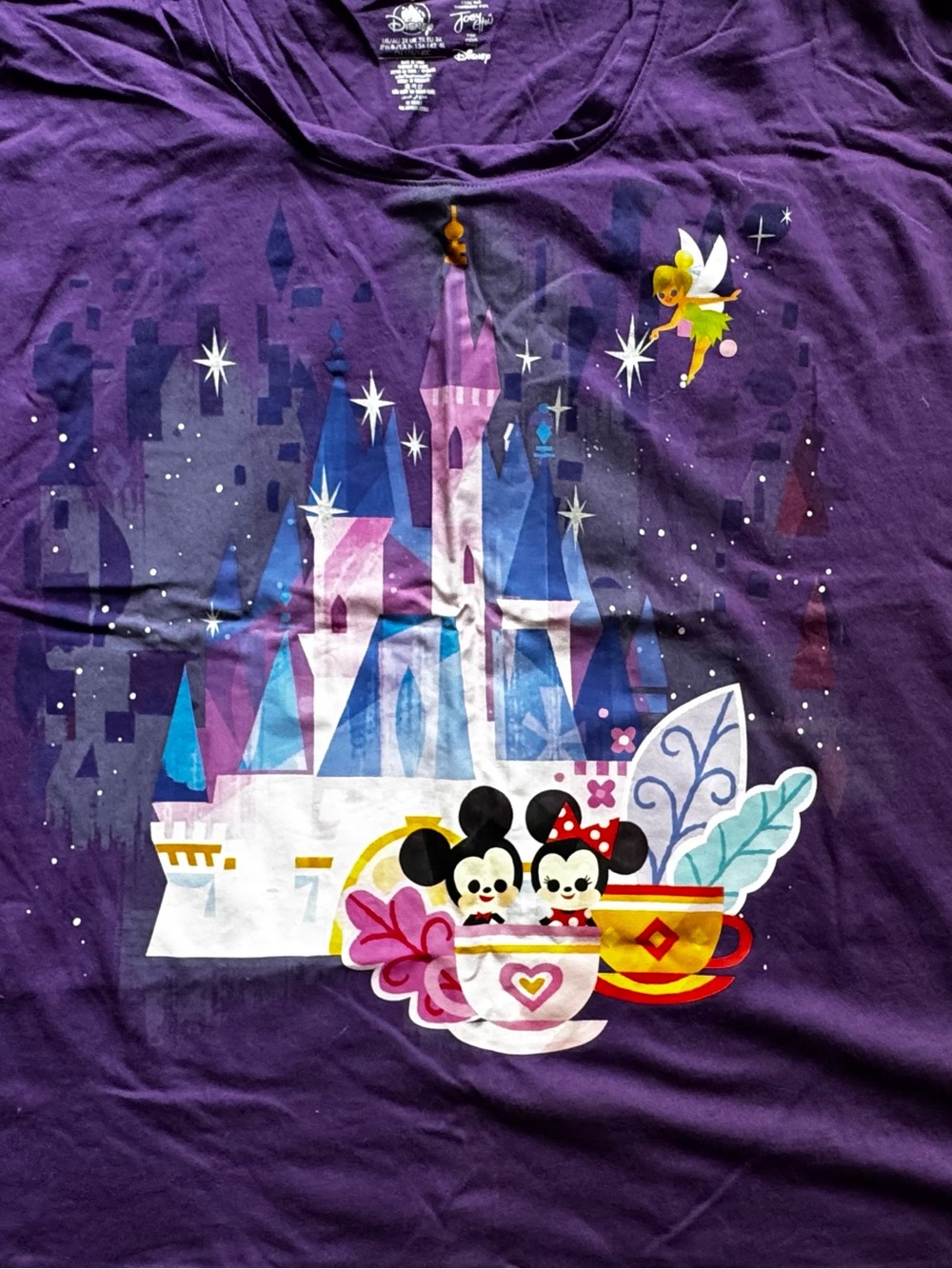 Disney Women's Purple Mickey, Minnie Teacup, Castle Walt Disney World Tee